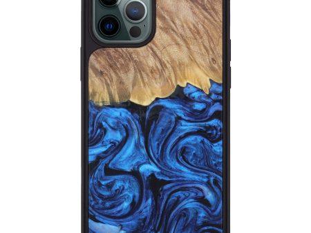 iPhone 12 Pro Max Wood+Resin Phone Case - Chiquia (Dark Blue, 606117) Fashion