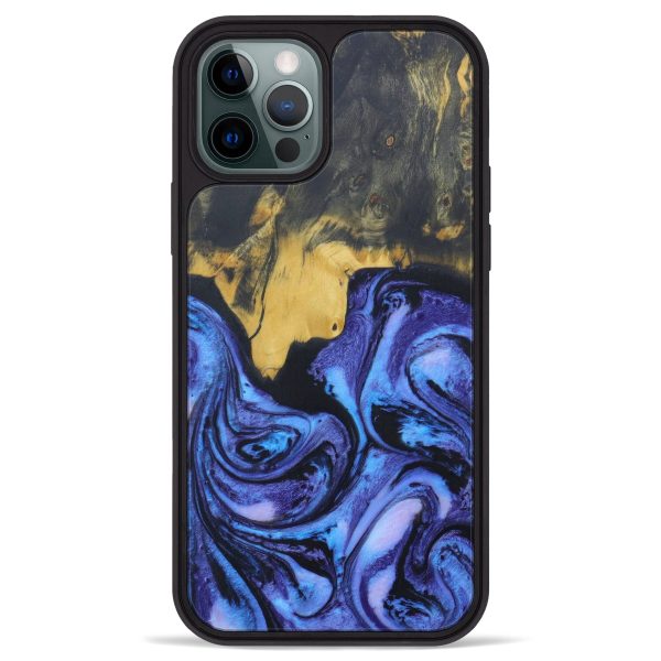 iPhone 12 Pro Max Wood+Resin Phone Case - Alfy (Purple, 606360) Online Sale