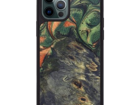 iPhone 12 Pro Max Wood+Resin Phone Case - Zalee (Dark Green, 603236) Cheap