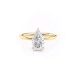 The Low Profile Kamellie Set With A 1.5 Carat Pear Moissanite on Sale