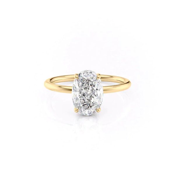 The Low Profile Kamellie Set With A 2 Carat Oval Moissanite For Cheap