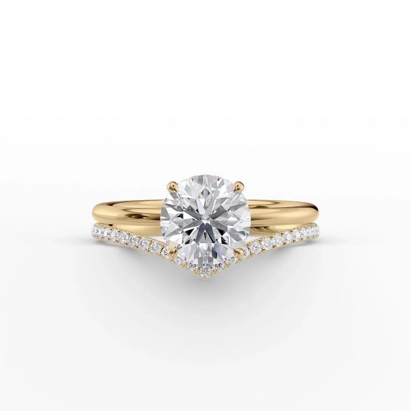 The Low Profile Kamellie Set With A 1 Carat Round Moissanite Discount