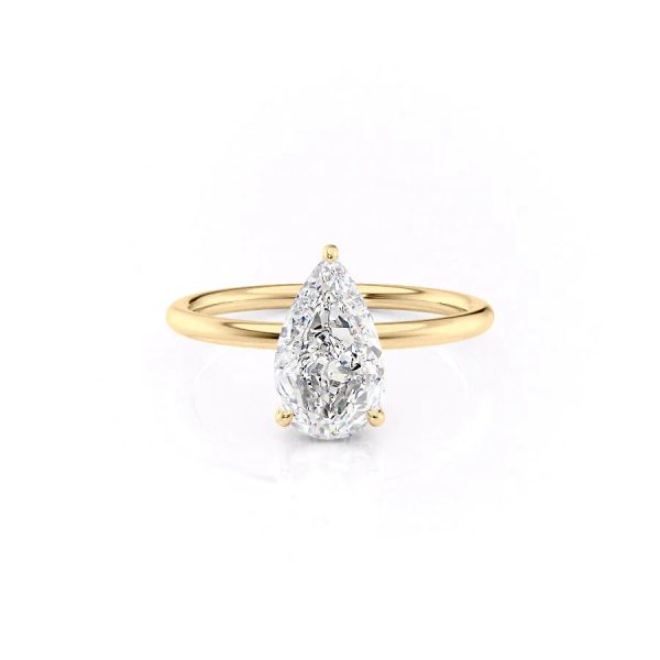 The Low Profile Kamellie Set With A 3 Carat Pear Moissanite For Cheap