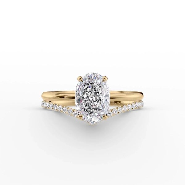 The Low Profile Kamellie Set With A 2 Carat Oval Moissanite For Cheap