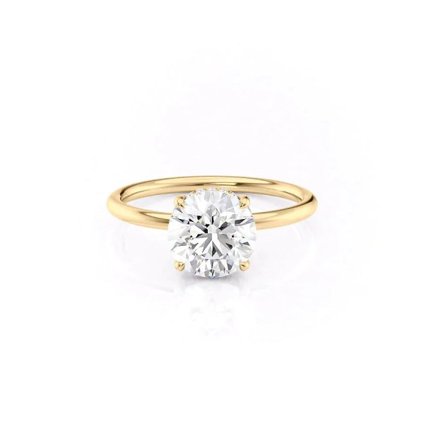 The Low Profile Kamellie Set With A 1 Carat Round Moissanite Discount